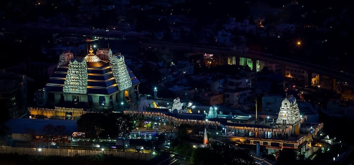 Temple at night